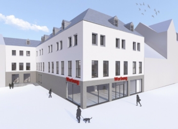 Künftige Außenansicht (Visualisierung) - Zentral, zeitgemäß und neuwertig: Erstklassig sanierte Büroflächen in der Hofer Altstadt – Großraum- oder Einzelbüros im 2. OG (ca. 292,37 m²)