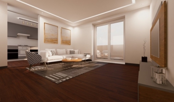 Visualisierung - Moderne Eigentumswohnung im 2. OG mit 51 m² WF und Balkon – Neubau – barrierefrei, seniorengerecht durch Aufzug – Innenstadtlage nur 250 m in die Altstadt von Hof/Saale