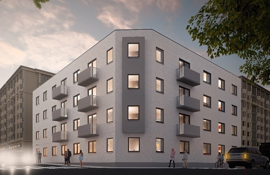 Aussenansichten - Moderne Eigentumswohnung im 2. OG mit 51 m² WF und Balkon – Neubau – barrierefrei, seniorengerecht durch Aufzug – Innenstadtlage nur 250 m in die Altstadt von Hof/Saale
